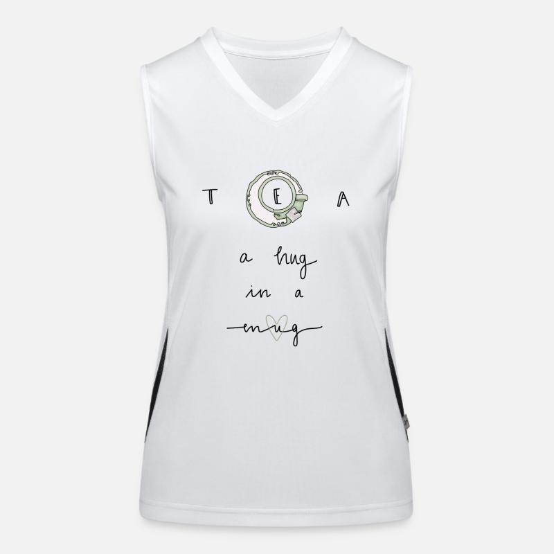 Tea a hug in a mug Funktionelles Kontrast-Tank Top für Frauen