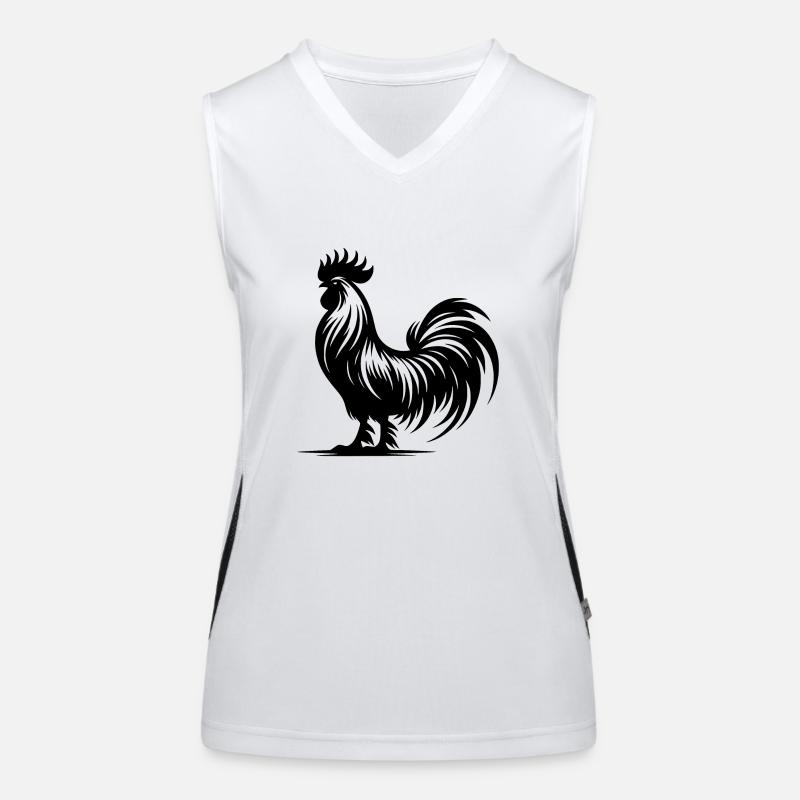 Proud rooster pedigree with large comb Women's Functional Contrast Tank Top