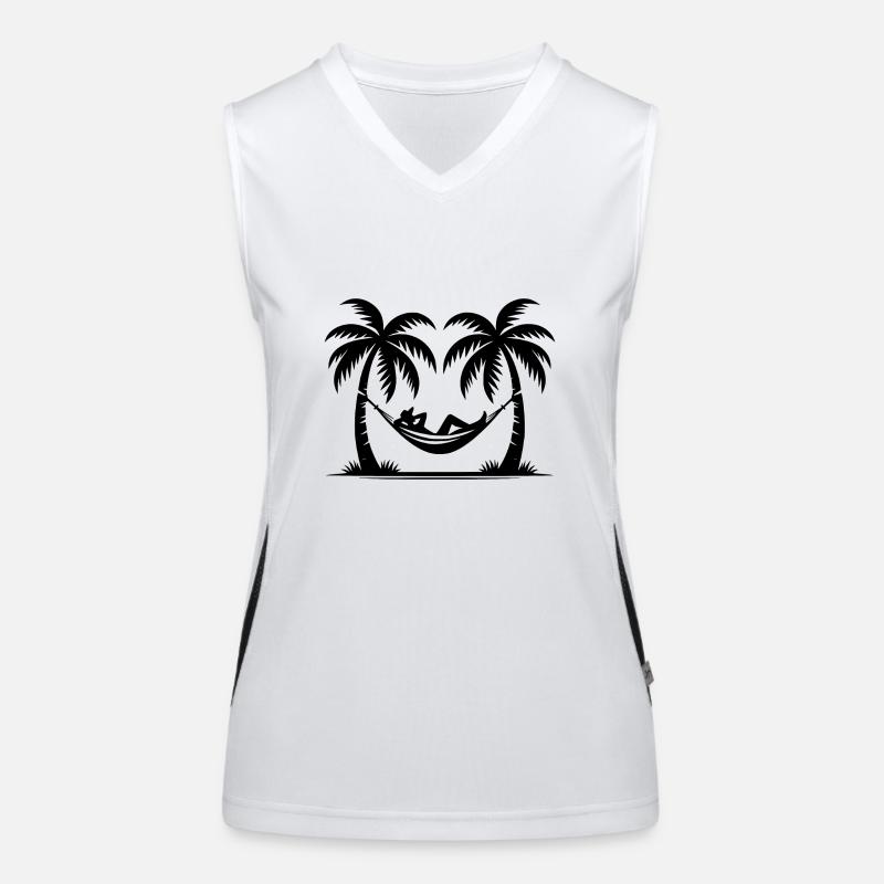 Urlaub und Palmen am Meer Freizeit Hängematte Funktionelles Kontrast-Tank Top für Frauen
