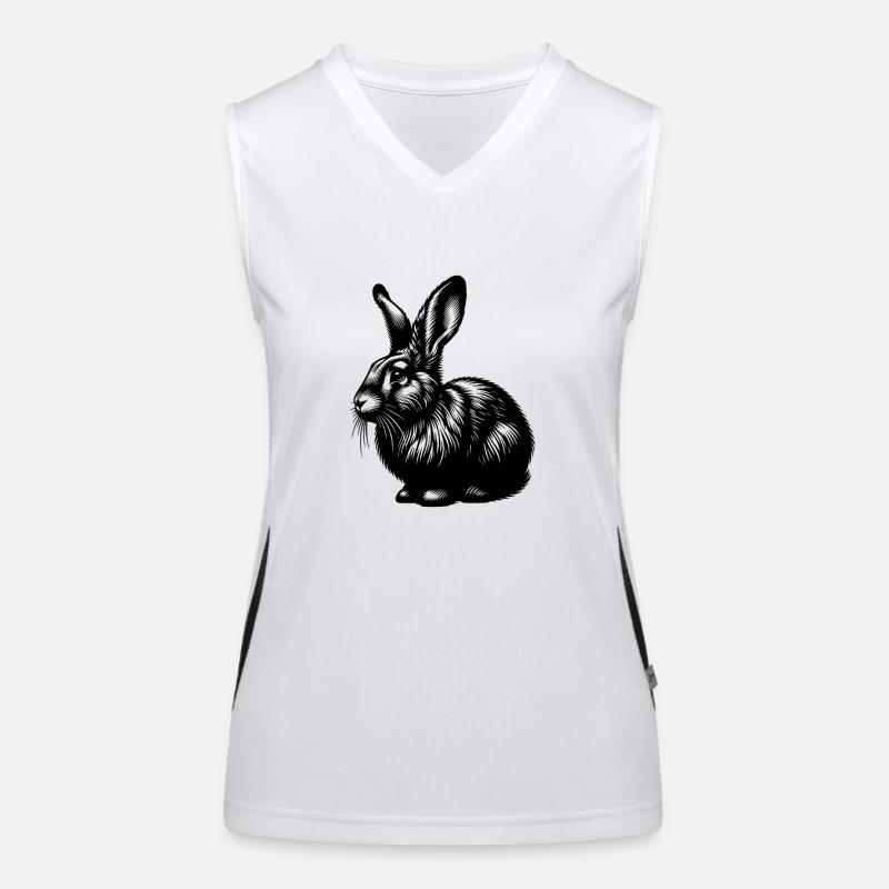 Lapin mignon avec de grandes oreilles Débardeur respirant contrasté Femme