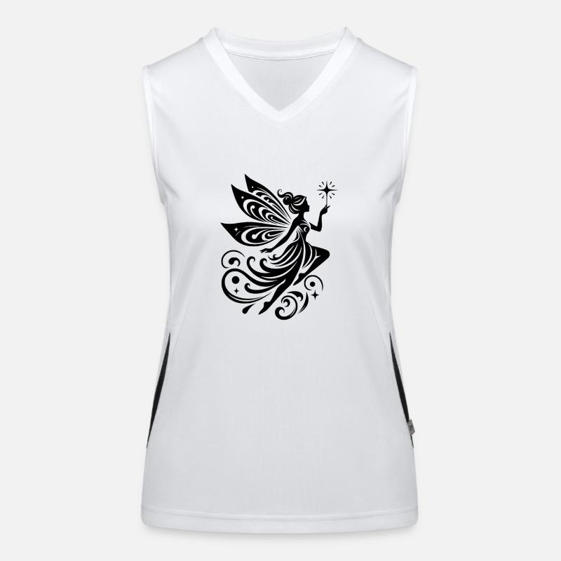 Fairytale fairy with magical silhouette Women's Functional Contrast Tank Top