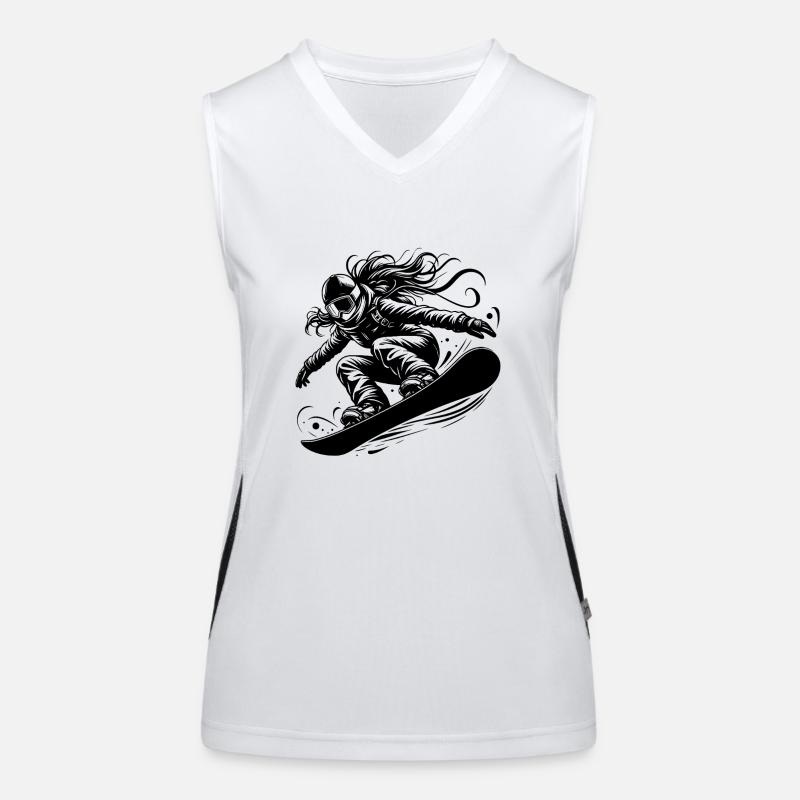 Pulverschnee und Snowboarding Funktionelles Kontrast-Tank Top für Frauen