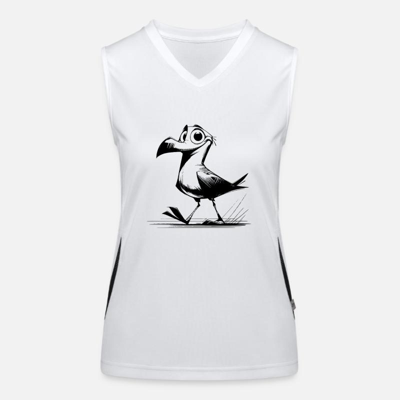 Funny bird with an eye for nonsense Women's Functional Contrast Tank Top