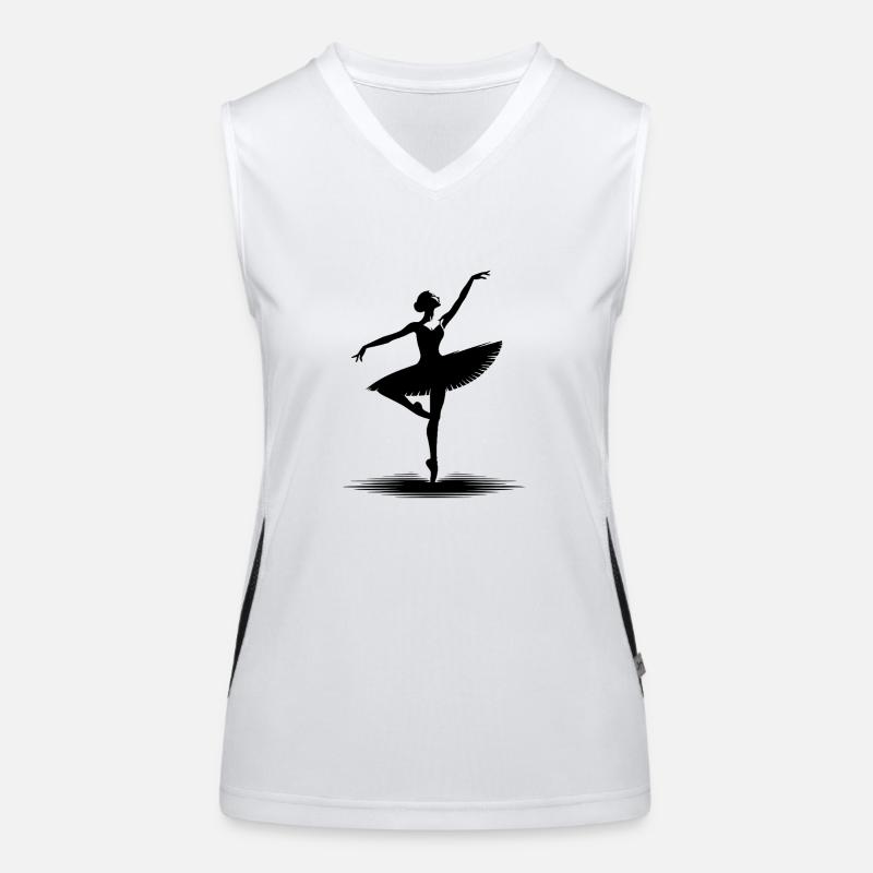 Ästhetisches Tanzdesign mit klassischer Pose Funktionelles Kontrast-Tank Top für Frauen