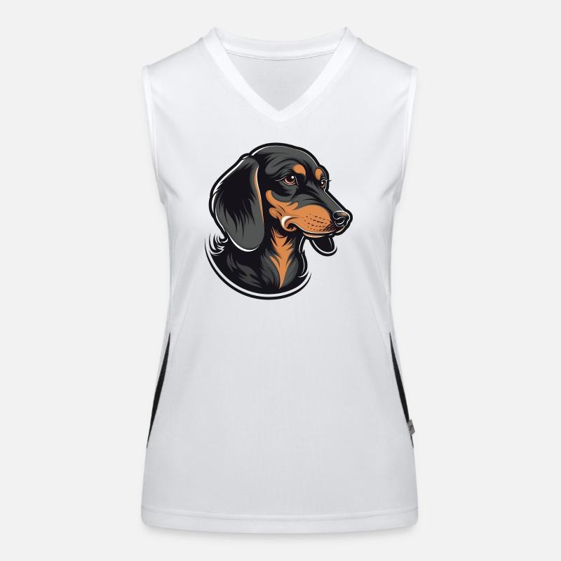 Dackel Funktionelles Kontrast-Tank Top für Frauen