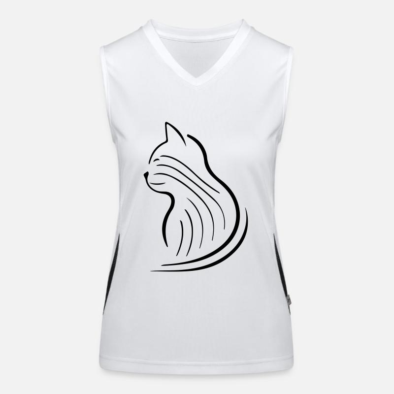 Katze SIlhouette Funktionelles Kontrast-Tank Top für Frauen