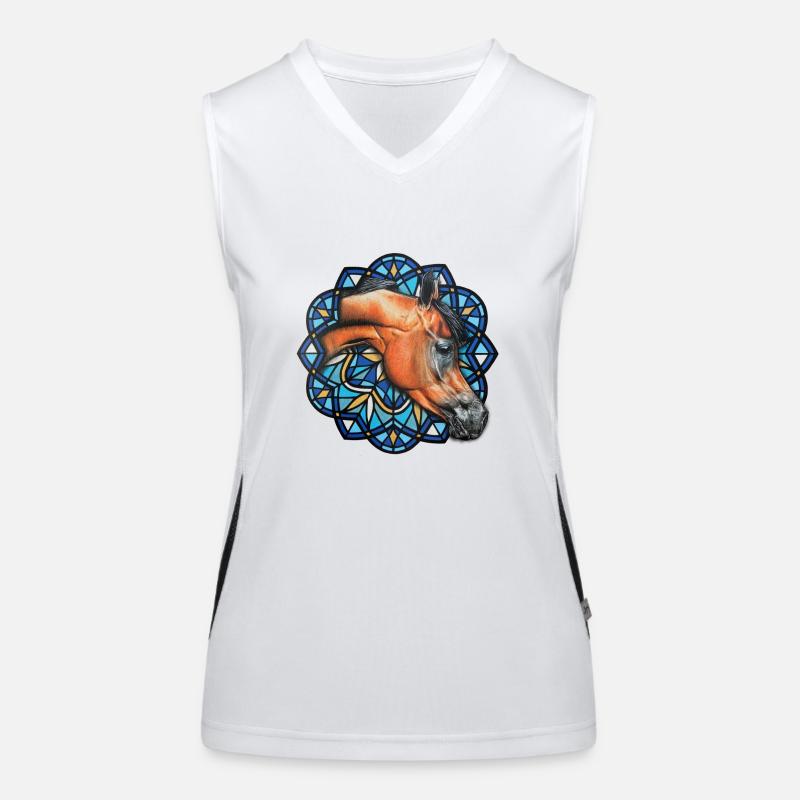 BaySto - Women's Functional Contrast Tank Top - white/black