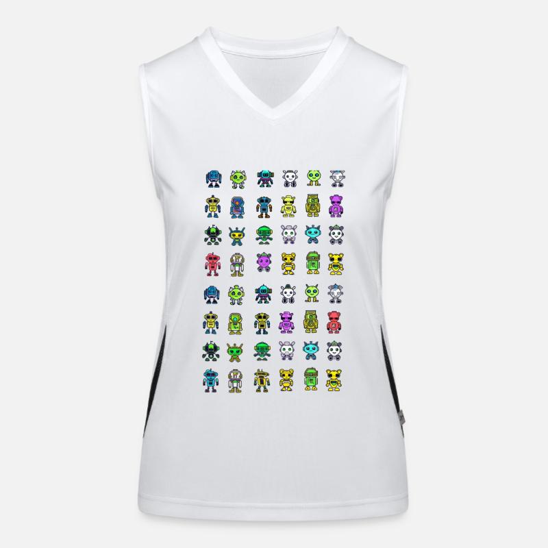 Cute Robot Pattern Women's Functional Contrast Tank Top