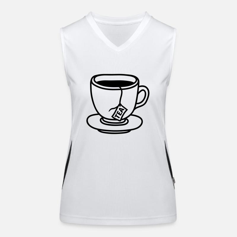 teebeutel glas tasse tee kanne kaffee trinken durs Funktionelles Kontrast-Tank Top für Frauen