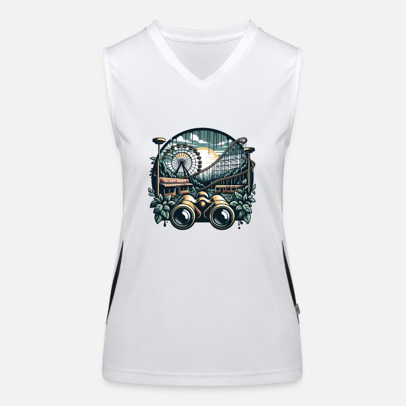 Abandoned amusement park Women's Functional Contrast Tank Top
