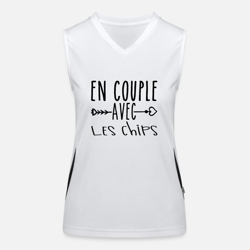 Couples with Chips, Crisps Fans Gift Women's Functional Contrast Tank Top