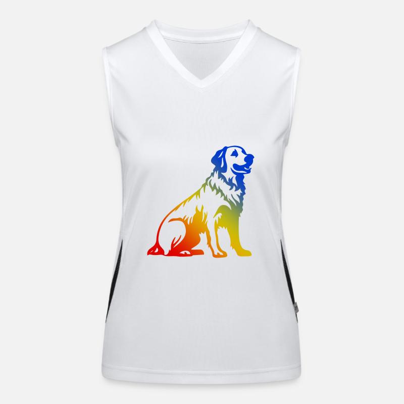 Golden Retriever Hund Bunt Funktionelles Kontrast-Tank Top für Frauen