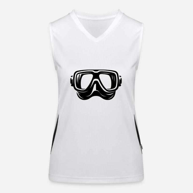 Simple Diving Goggles Logo Style Women's Functional Contrast Tank Top