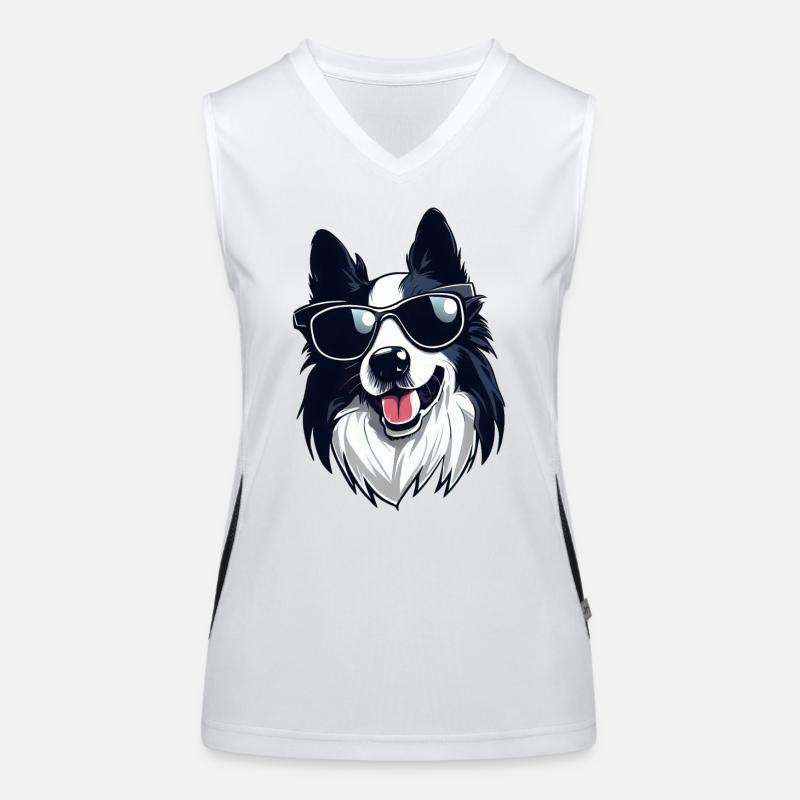 Border Collie Der Entdecker Funktionelles Kontrast-Tank Top für Frauen