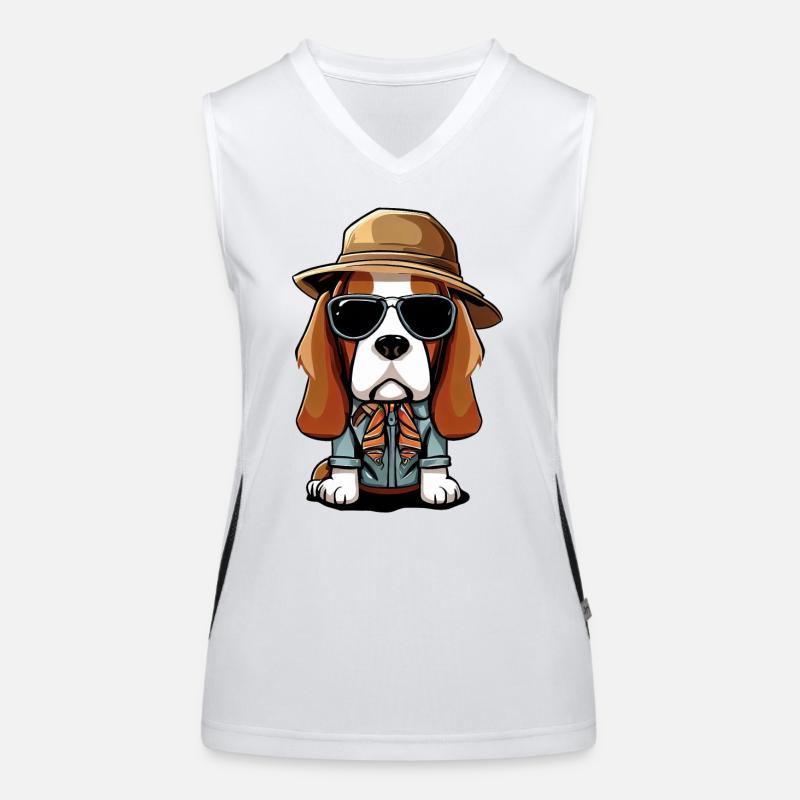 Beagle der Wanderer Funktionelles Kontrast-Tank Top für Frauen