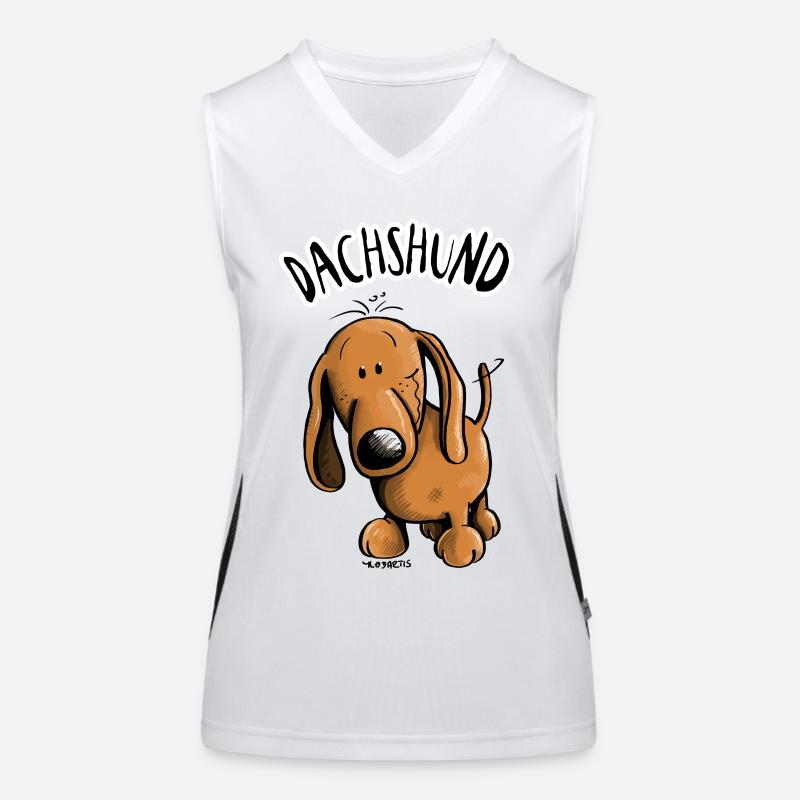 Drolliger Dachshund - Dackel - Teckel Funktionelles Kontrast-Tank Top für Frauen