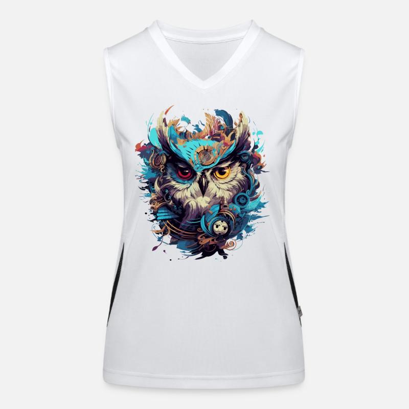 Coole Steampunk Eule Funktionelles Kontrast-Tank Top für Frauen