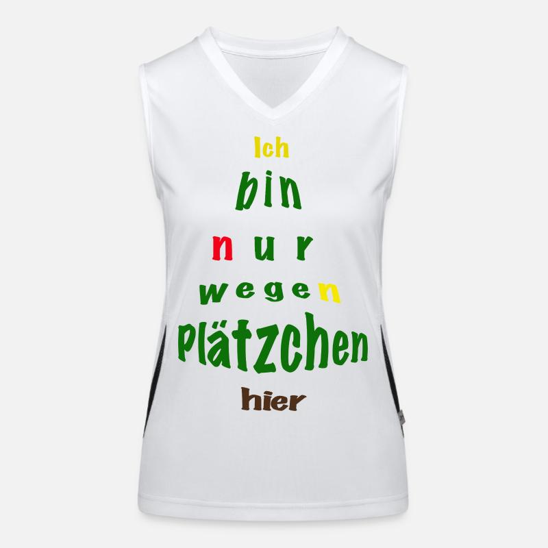 Ich bin nur wegen Plätzchen hier Funktionelles Kontrast-Tank Top für Frauen