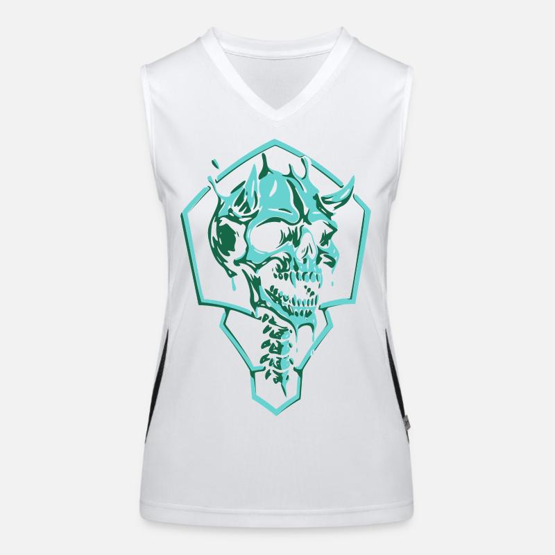 Torn Emerald Skull Women's Functional Contrast Tank Top