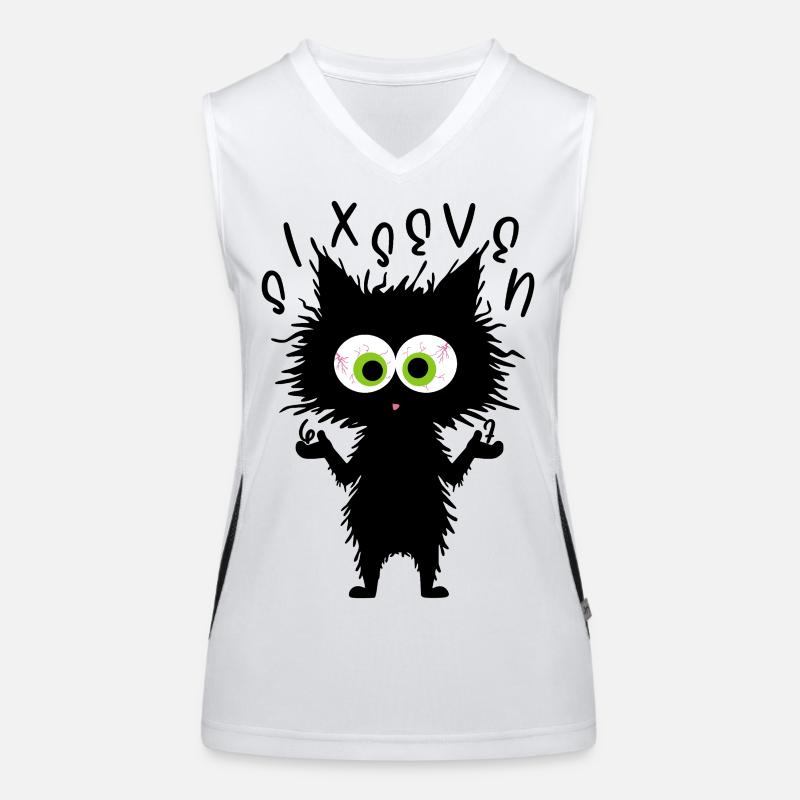 67 Funny Cat Six Seven Memes Women's Functional Contrast Tank Top