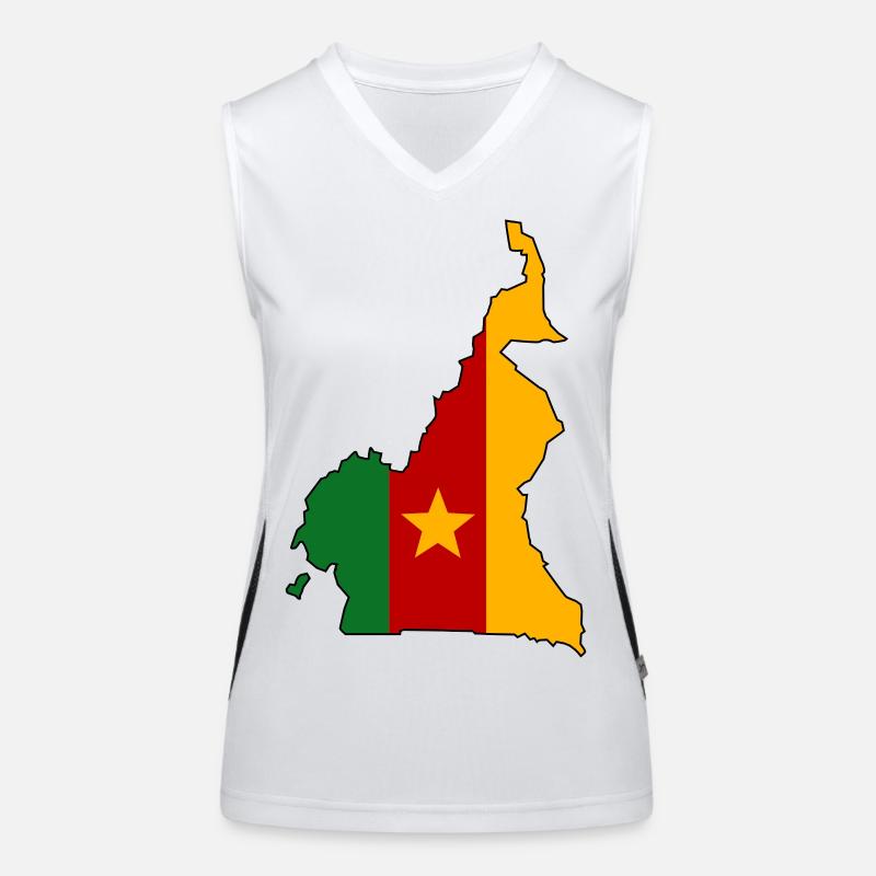 Cameroon Flag Map Women's Functional Contrast Tank Top