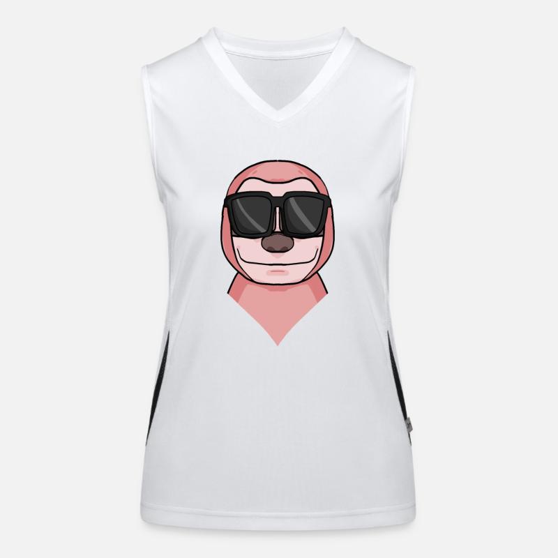 Faultier mit Brille Funktionelles Kontrast-Tank Top für Frauen