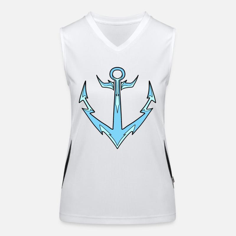 Anker hellblau Funktionelles Kontrast-Tank Top für Frauen