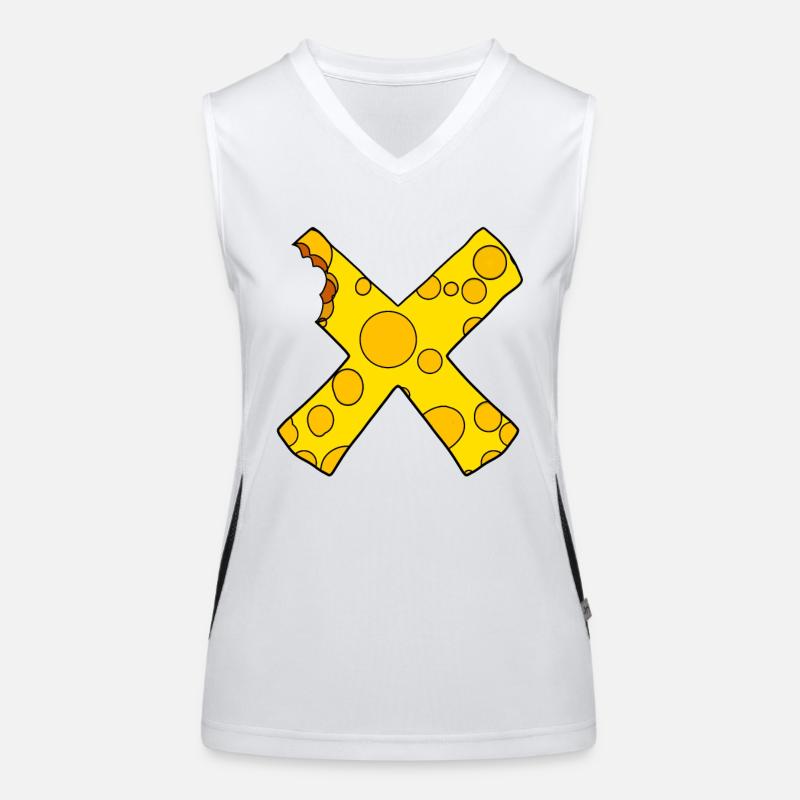 Cheese Cross - Women's Functional Contrast Tank Top - white/black