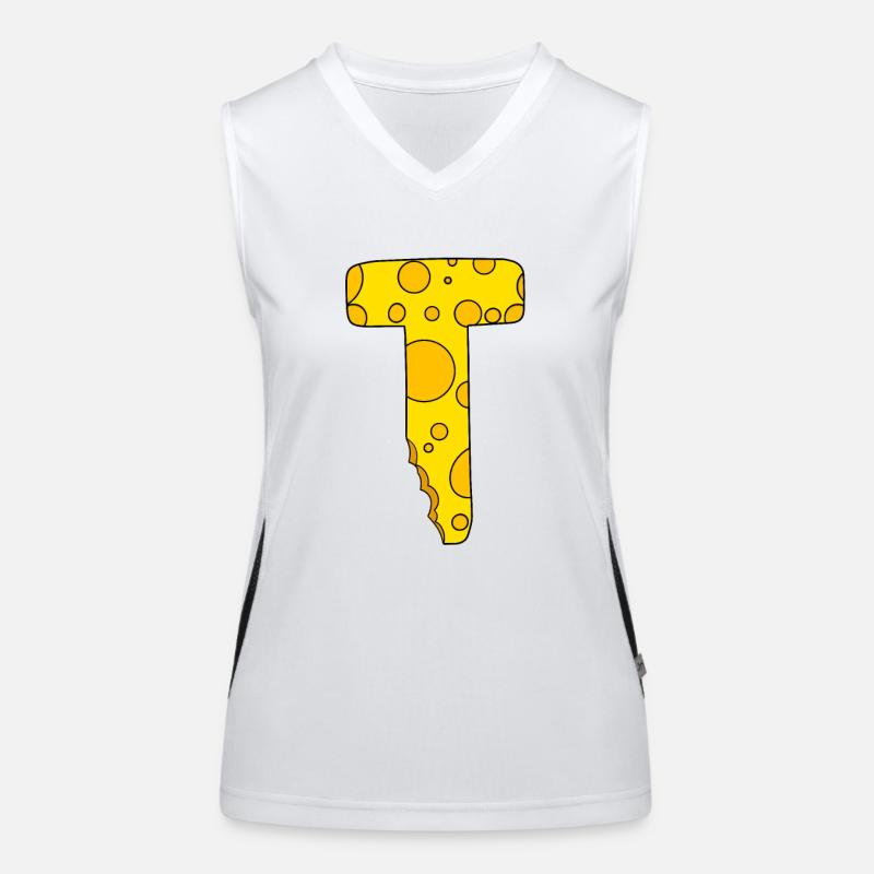 Buchstabe T Funktionelles Kontrast-Tank Top für Frauen