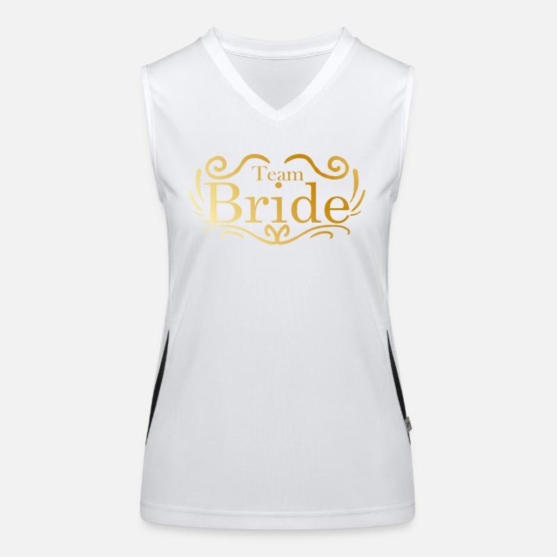 Team Bride in Gold Wedding Celebration Women's Functional Contrast Tank Top