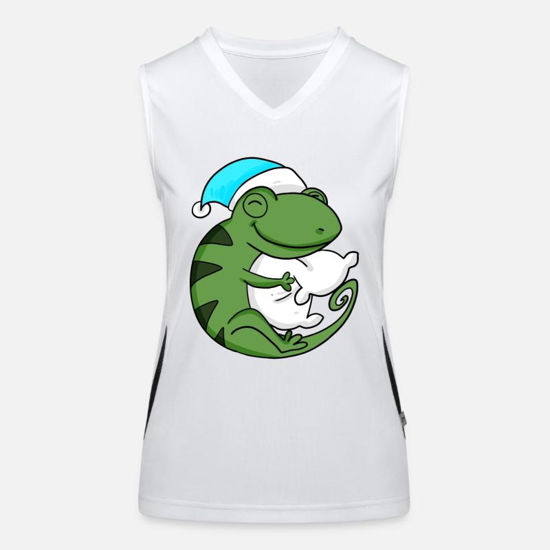 Caméléon avec oreiller et bonnet de couchage Débardeur respirant contrasté Femme