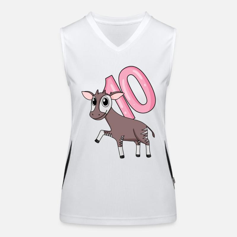 Mädchen 10 Jahre alt Okapi 10. Geburtstag Geschenk Funktionelles Kontrast-Tank Top für Frauen