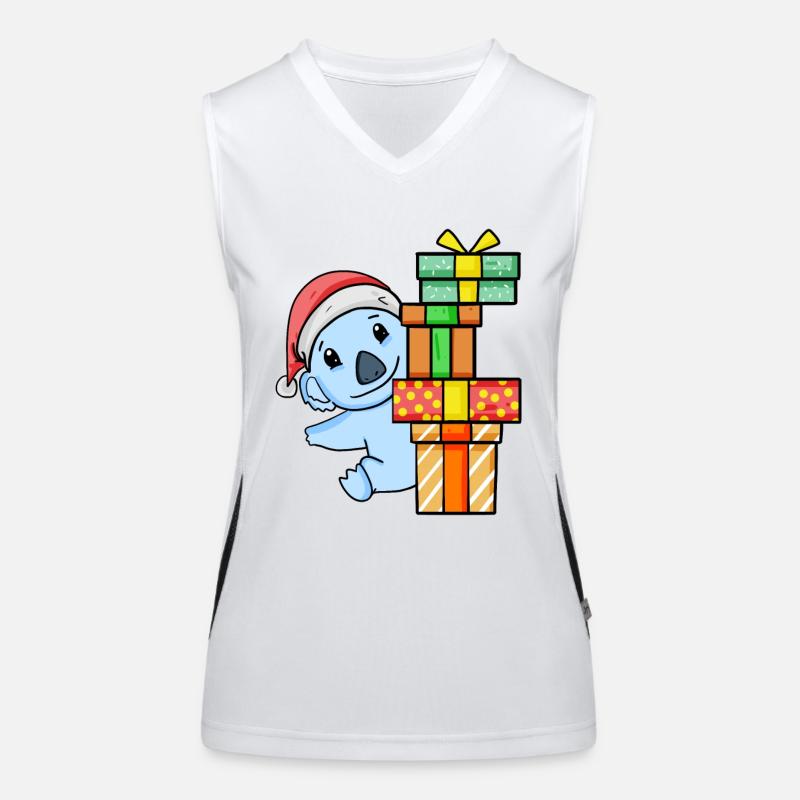 Koala de Noël avec cadeaux Débardeur respirant contrasté Femme