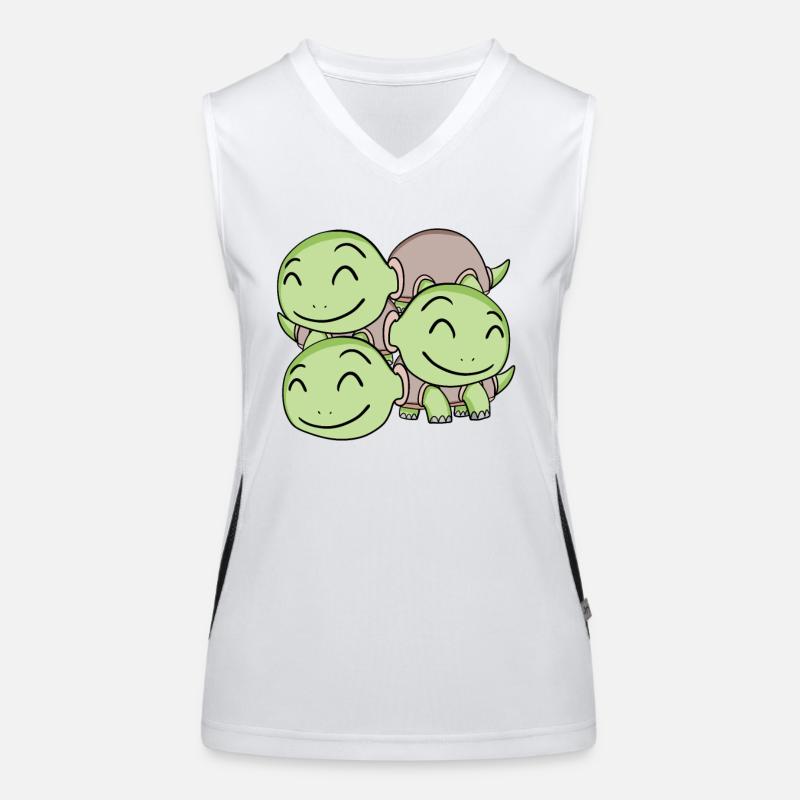 Cute turtles - turtle Women's Functional Contrast Tank Top