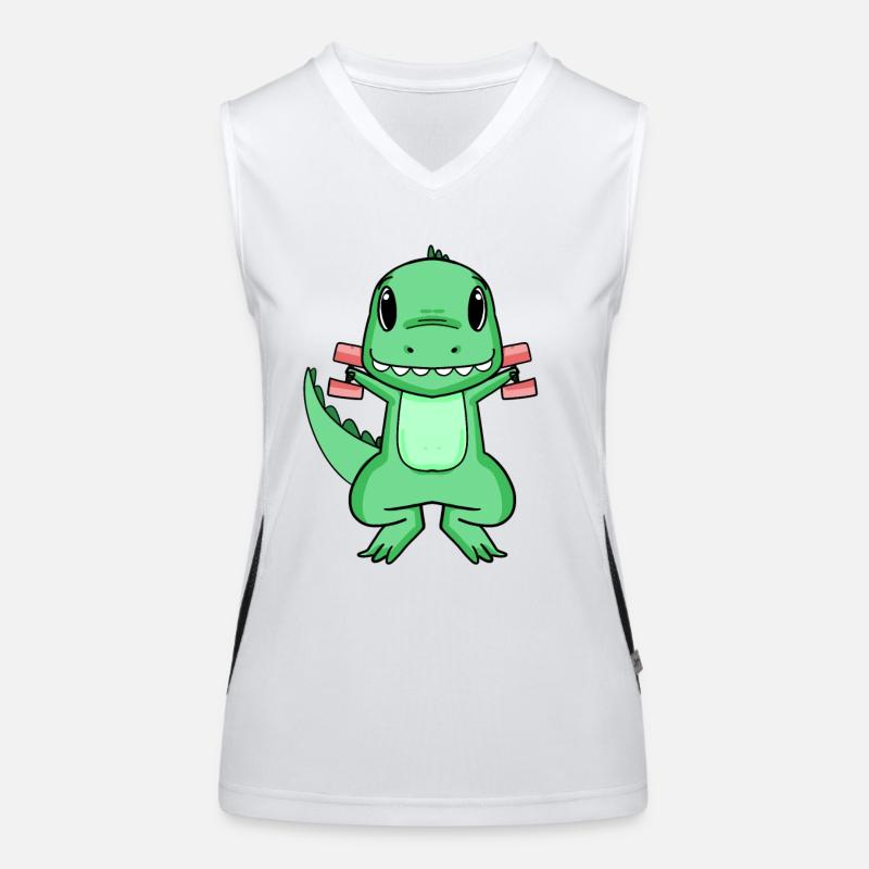 Dino Hantel Training Krafttraining Geschenk Funktionelles Kontrast-Tank Top für Frauen