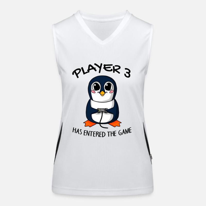 Third Baby Player 3 has entered the game Baby - Women's Functional Contrast Tank Top - white/black