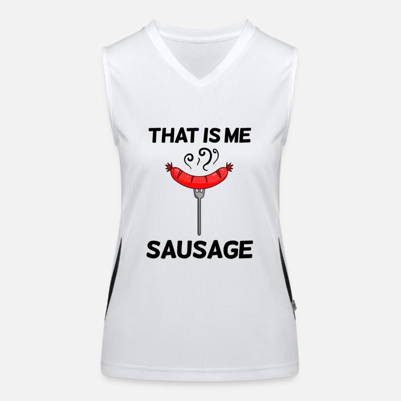 Wurst Spruch lustig Funktionelles Kontrast-Tank Top für Frauen