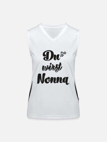 Du wirst Nonna Schweiz wirst Oma Schwangerschaft - Funktionelles Kontrast-Tank Top für Frauen - Weiß/Schwarz - Vorne