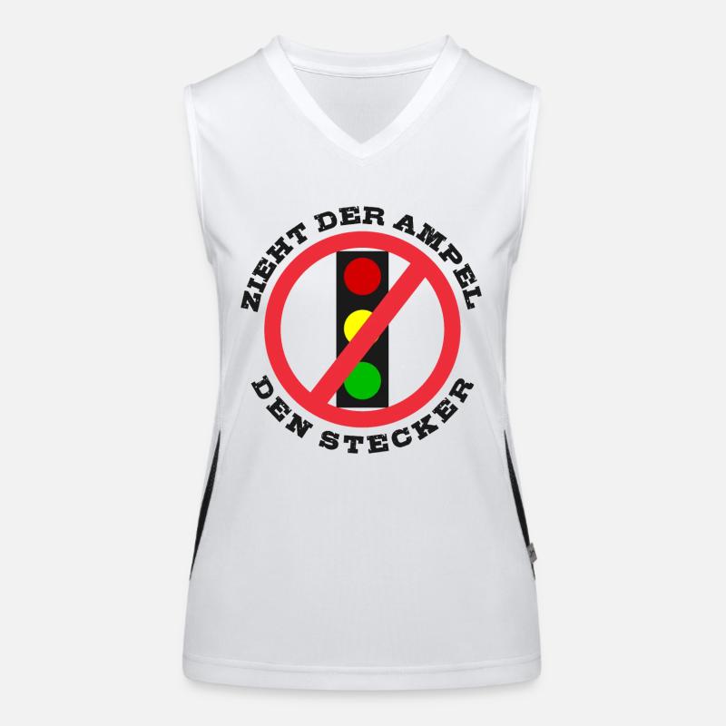 Zieht der Ampel den Stecker Funktionelles Kontrast-Tank Top für Frauen