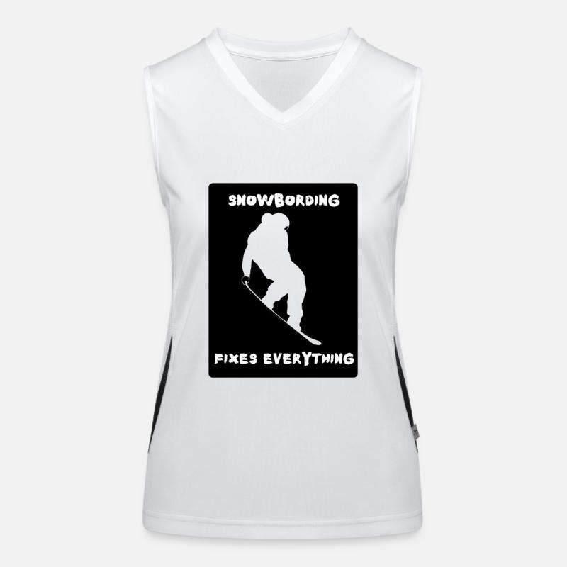 Snowboarding fixes everything Funktionelles Kontrast-Tank Top für Frauen