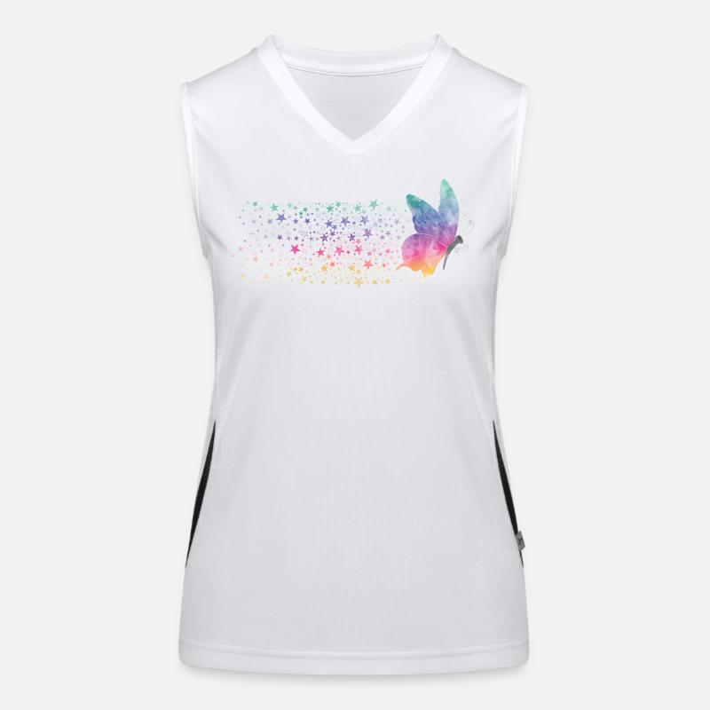 Butterfly - Rainbow Stardust Funktionelles Kontrast-Tank Top für Frauen