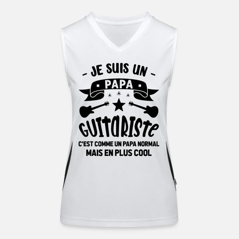 Papa Guitariste Idée Originale Fêtes des Pères Débardeur respirant contrasté Femme
