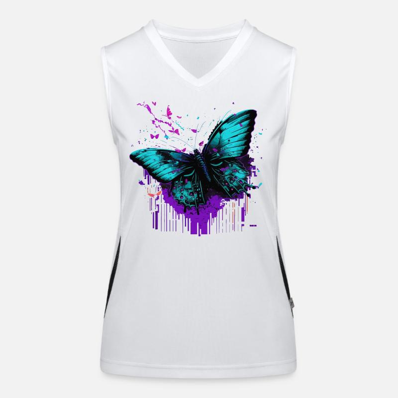Butterfly Glowing Wings Women's Functional Contrast Tank Top