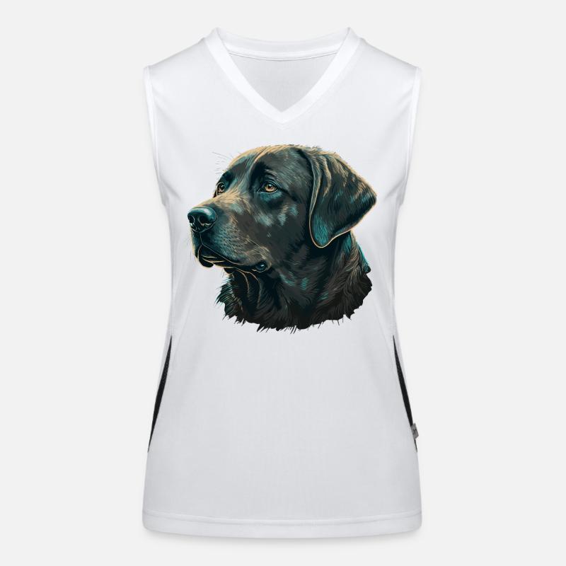 Sanfter Labrador Retriever Funktionelles Kontrast-Tank Top für Frauen