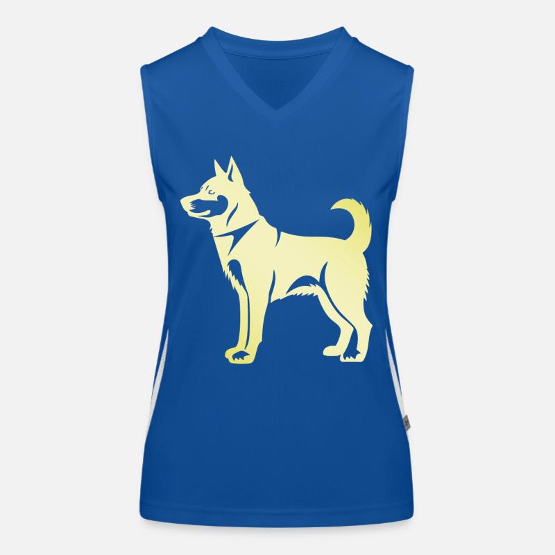Silhouette de chien husky Débardeur respirant contrasté Femme