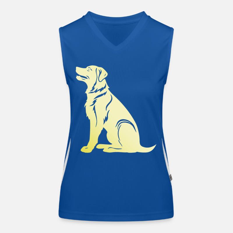 Silhouette de chien samoyède Débardeur respirant contrasté Femme