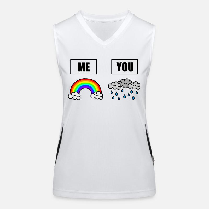 Welt voller Regenwolken - sei der Regenbogen Funktionelles Kontrast-Tank Top für Frauen