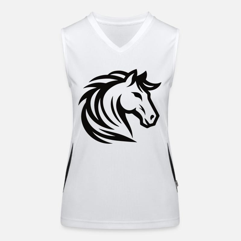 Élégant motif cheval Débardeur respirant contrasté Femme