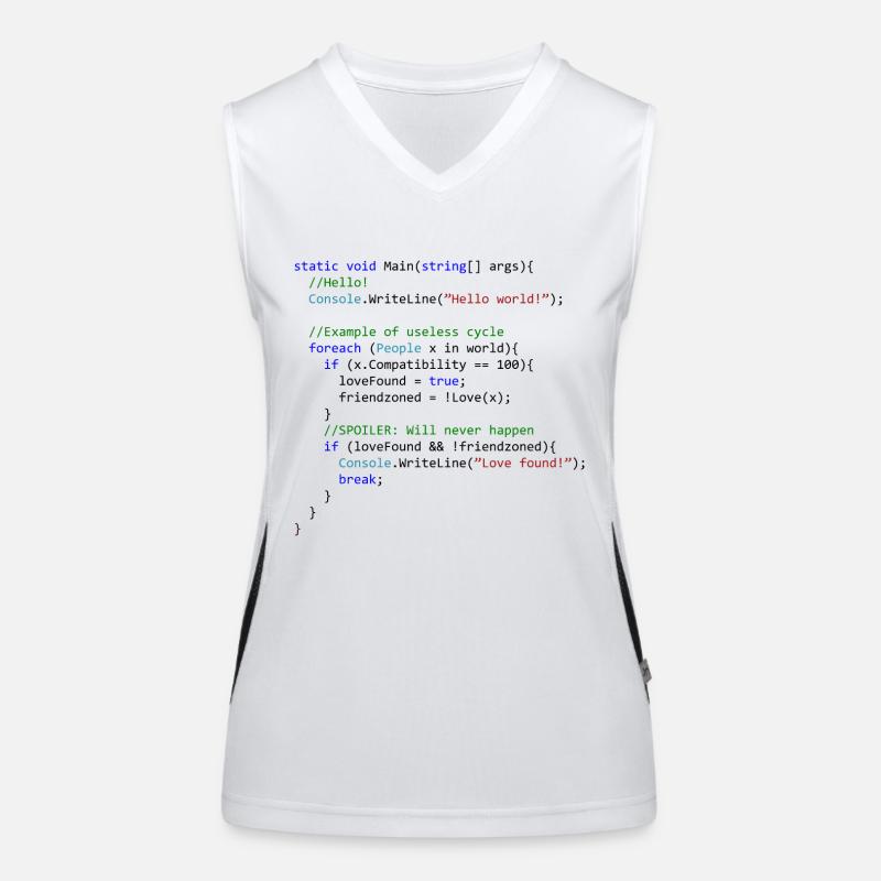 Love seen by a C # programmer Women's Functional Contrast Tank Top