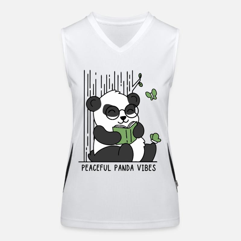 Peaceful Panda Vibes Women's Functional Contrast Tank Top